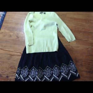 Jeanne Pierre skirt and sweater